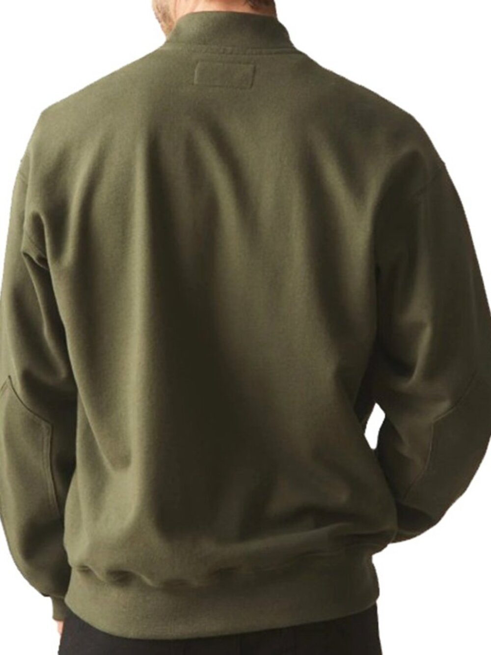 American Giant USA Made Bomber Jacket Mens Olive Green Full Zip LS Large NWOT - Picture 2 of 5